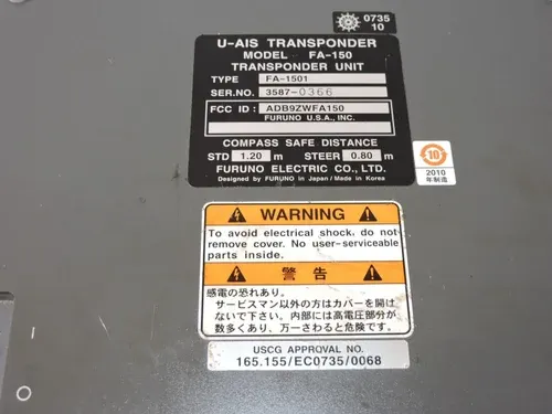 Furuno FA-150 Class A AIS Transponder with Monitor & Antenna Unit