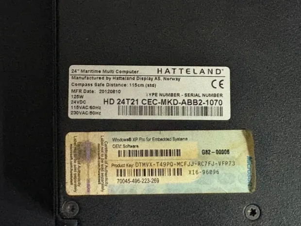 Hatteland 24" Marine ECDIS Display